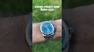 Longines Conquest 38mm Sunray Green wrist roll [upl. by Etnelav]