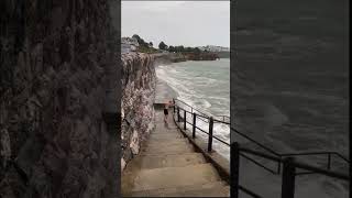 Nearly took me out funny atthismomentheknew sea meme memes Torquay waves beach [upl. by Attenreb]