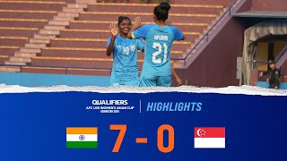 India 70 Singapore  AFC U20 Womens Asian Cup Qualifiers Round 1  Highlights [upl. by Timothy]