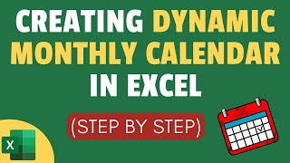 Creating Dynamic Monthly Calendar in Excel Interactive Calendar [upl. by Nylrem]