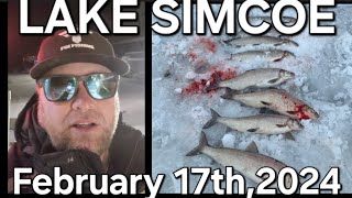 Lake Simcoe Fishing and ICE REPORT February 17th 2024  WE GOT ICE [upl. by Drageruaeb]