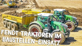 TRAKTOREN von FENDT im BaustellenEinsatz  Maaßen Tiefbau  Caterpillar Bagger [upl. by Yorled]