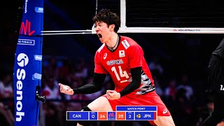 Yuki Ishikawa DESTROYED Canada in Mens VNL 2024 [upl. by Halyahs]