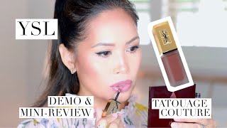 YSL TATOUAGE COUTURE LIQUID MATTE LIP I DEMO amp REVIEW I Everyday Edit [upl. by Oilasor]