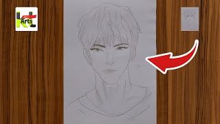 Handsome boy pencil drawing  Step by step drawing tutorial for beginners  Anime boy drawing [upl. by Fairlie]