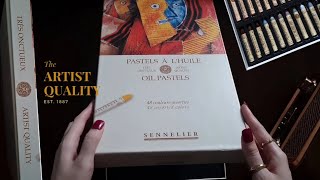 Unboxing Sennelier Oil Pastel 48 Colors  Artist Quality  Art Supplies [upl. by Imeaj]