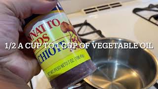 Step 2 How to make achiote oil for pasteles Optional but recommended [upl. by Neiht434]