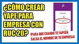 ¿Cómo crear YAPE para empresa con RUC 20 [upl. by Ardnuhsal]