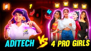 My Pro Girl Subscriber Challenge Me 🤯 आजा 1 vs 4 में  🔥 Intence Clash Battle  Garena Free Fire [upl. by Nitsew]