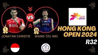 JONATAN CHRISTIE INA VS WANG TZU WEI TPE  HONGKONG OPEN 2024 [upl. by Annabel]