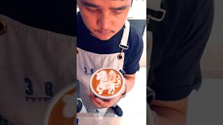 Easy Latte Art Horse 🦄☘️ latteart barista shorts coffee love foryou trending music youtube [upl. by Nnorahs955]