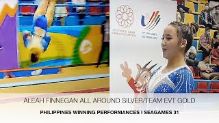 Medal Winnings Displays 🥇🥈 ALEAH FINNEGAN Philippines Aristic Gymnastic ALL AROUND  SEAGames31 [upl. by Einra277]