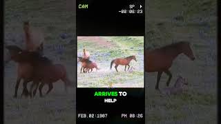 Brave Mom and Friend Defend Newborn Foal from Fierce Stallion Attack shorts short [upl. by Noivaz]