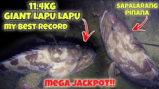 eps189 MEGA JACKPOT🤩 SAPALARANG PINANA ANG 114KG GIANT LAPU LAPU😱 fishing fish gopro bigfish [upl. by Ataynek]