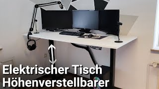 Elektrisch höhenverstellbarer Schreibtisch bauen  Kabelmanagement DIY Gaming Setup umbau [upl. by Jobe]