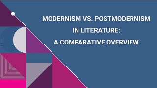 Modernism vs Postmodernism in Literature [upl. by Hashum790]