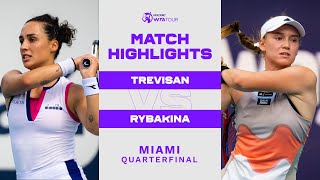 Martina Trevisan vs Elena Rybakina  2023 Miami Quarterfinal  WTA Match Highlights [upl. by Dugaid]