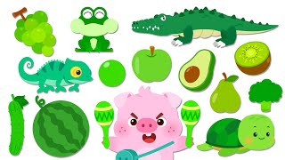 Greeny Grassy Green 🥝🐢 Kids Songs amp Nursery Rhymes  Color Song  Green Song  Lotty Friends [upl. by Berardo]