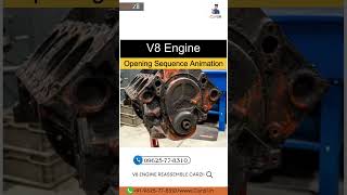 V8 Engine Reassemble Animation  Car Head Piston Cylinder Crank  Carzii cars ytshorts v8engine [upl. by Dacia378]