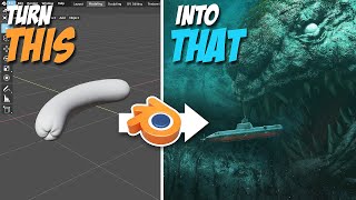 Turn Grey Hotdog into Nuclear Submarine in 91 seconds  Blender Quick Tutorial [upl. by Htebiram]