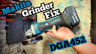 Repairing a common problem with a makita DGA452 brushes cordless grinder [upl. by Balcer623]