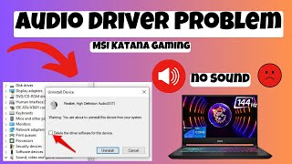 How to Fix Audio problem MSI Katana Gaming  Audio Drivers Not Working [upl. by Dirk]