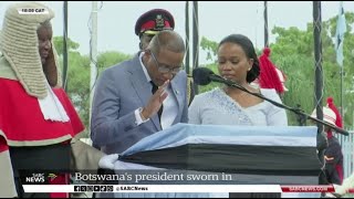 Newlyelected President of Botswana Duma Boko sworn in [upl. by Nnylav]