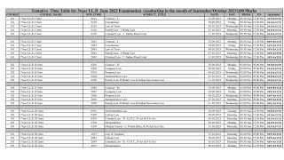 TENTATIVE TIME TABLE FOR 3 YEAR amp 5 YEAR LLB 100 MARKS PATTERN SEPOCT 2023 KSLU examtimetable llb [upl. by Josiah916]