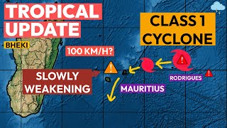 Class 1 Warnings for Rodrigues Bheki Heading Towards Mauritius amp Réunion [upl. by Christabelle456]