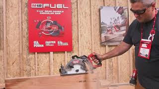 Milwaukee Tool Worm Drive M18 FUEL 714” Rear Handle Circular Saw Demonstration [upl. by Temirf]