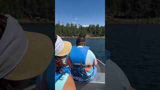 Boating on woods canyon lake near Payson to enjoy cool weather [upl. by Gibby]