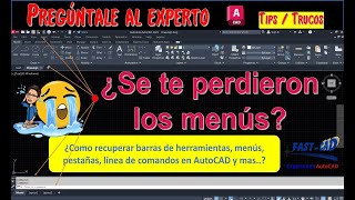 😱 Recuperar las barras de menús AutoCAD 😉 [upl. by Ellenhoj988]