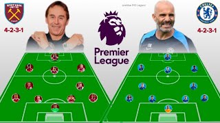 CHELSEA VS WEST HAM PREDICTED LINE UP IN EPL 2425  LOPETEGUI VS MARESCA 4231 [upl. by Geof362]