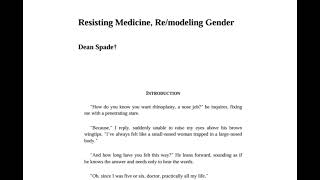 Resisting Medicine Remodeling Gender Part Three  Dean Spade [upl. by Enelrad]