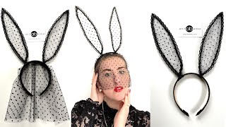 How to make bunny ears Easter rabbit ear DIY Lace headband diy Tutorial Sewing ideas Anita Benko [upl. by Meriel482]