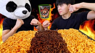 FIANCE vs BROTHER Daebak Ghost Pepper Spiciest Noodle Challenge Mukbang [upl. by Will]