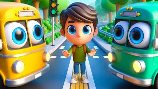 Teen Choti Busen  तीन छोटी बसें  Three Little Buses in Hindi  Hindi Rhymes and Songs for Kids [upl. by Iphigenia881]