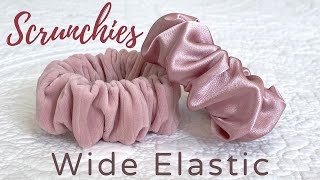 How to Make a Scrunchie with Wide Elastic  Easy with Nice Finish [upl. by Zobe335]