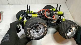 CEN MINI MADNESS Small RC Monster truck 540 motor 8 shocks wheelie machine basher [upl. by Reckford356]