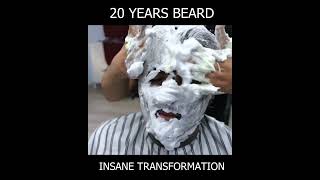 20 YEARS BEARD Homeless man Amazing Transformation [upl. by Aurea]