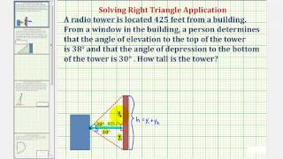 Ex Find Height of Building Using Angle of Elevation and Angle of Depression [upl. by Maxa]