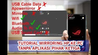 Cara Mirroring Hp ke PcLaptop Tanpa Aplikasi Pihak Ketiga [upl. by Aznofla]