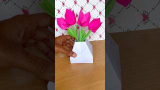 Simple and beautiful origami flower pot ✨🌷🪴  Art beats [upl. by Herzen984]