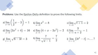 Limits With EpsilonDelta definition 9 Examples  Practice Problems [upl. by Aihsekan]