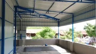 రేకులు shed iron shed car parking shed [upl. by Ahseirej]