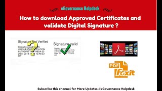 Digital Signature Validation  Foxit Reader  CSC  eGovernanceHelpDesk [upl. by Snilloc522]