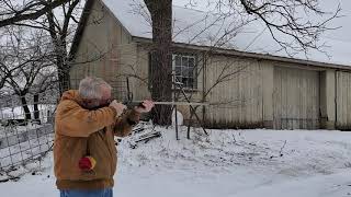 Friend firing an antique Girandoni type airgun [upl. by Glendon]