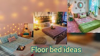 Floor bed ideasLow budget bed room decor ideas [upl. by Ieluuk]