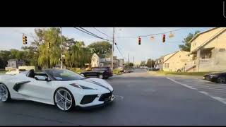 BIG CORVETTE C8 ON 22s FORGIATOS C8 22S corvette CHEVY convertible LT1 droptop chevycorvette [upl. by Olympie]