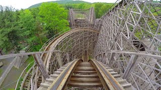 4K AWESOME Twister Roller Coaster Front Seat POV Knoebels Amusement Park [upl. by Euqimod]